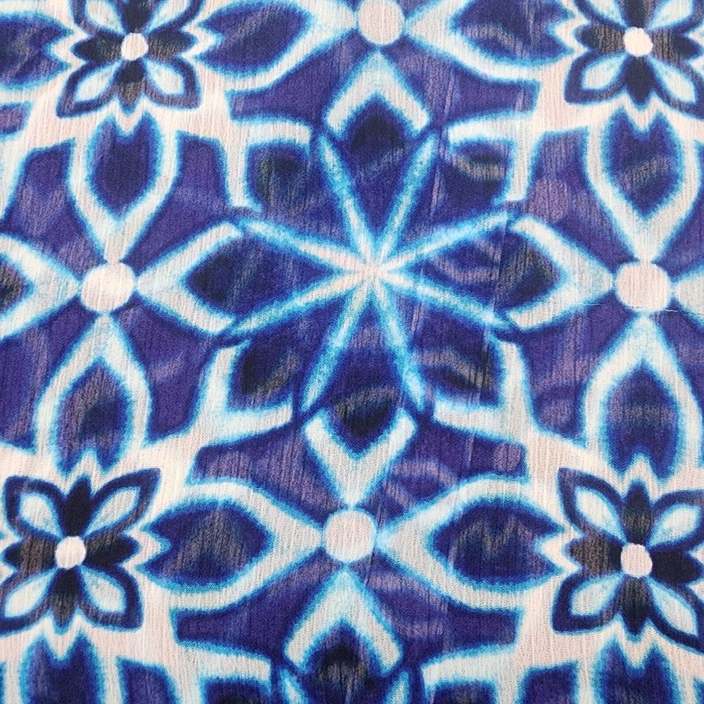 Maggie Barnes for Catherines Tunic Women Plus 2XWP Petite Sheer Blue Sequin Neck